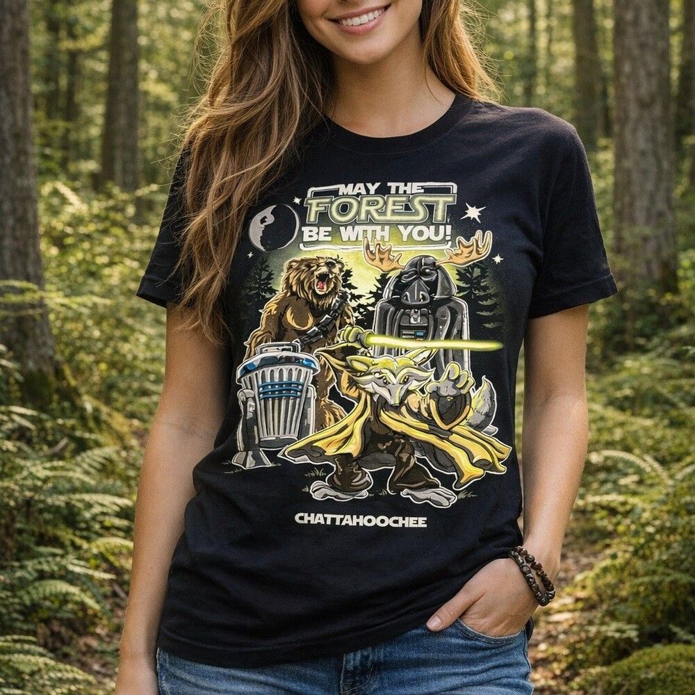 Star Wars Parody Unisex Size M Black May The Forest Be With You Gildan T-Shirt